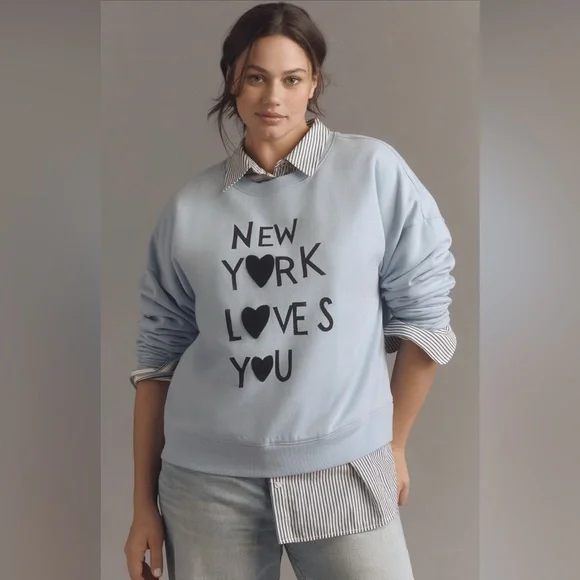 Anthropologie Light Blue Sweatshirt - Picture 5 of 10